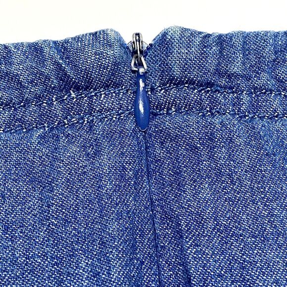 Karen Scott Vintage Chambray Sleeveless Maxi Dress Size L, Side Buttons Cottage - Picture 6 of 11